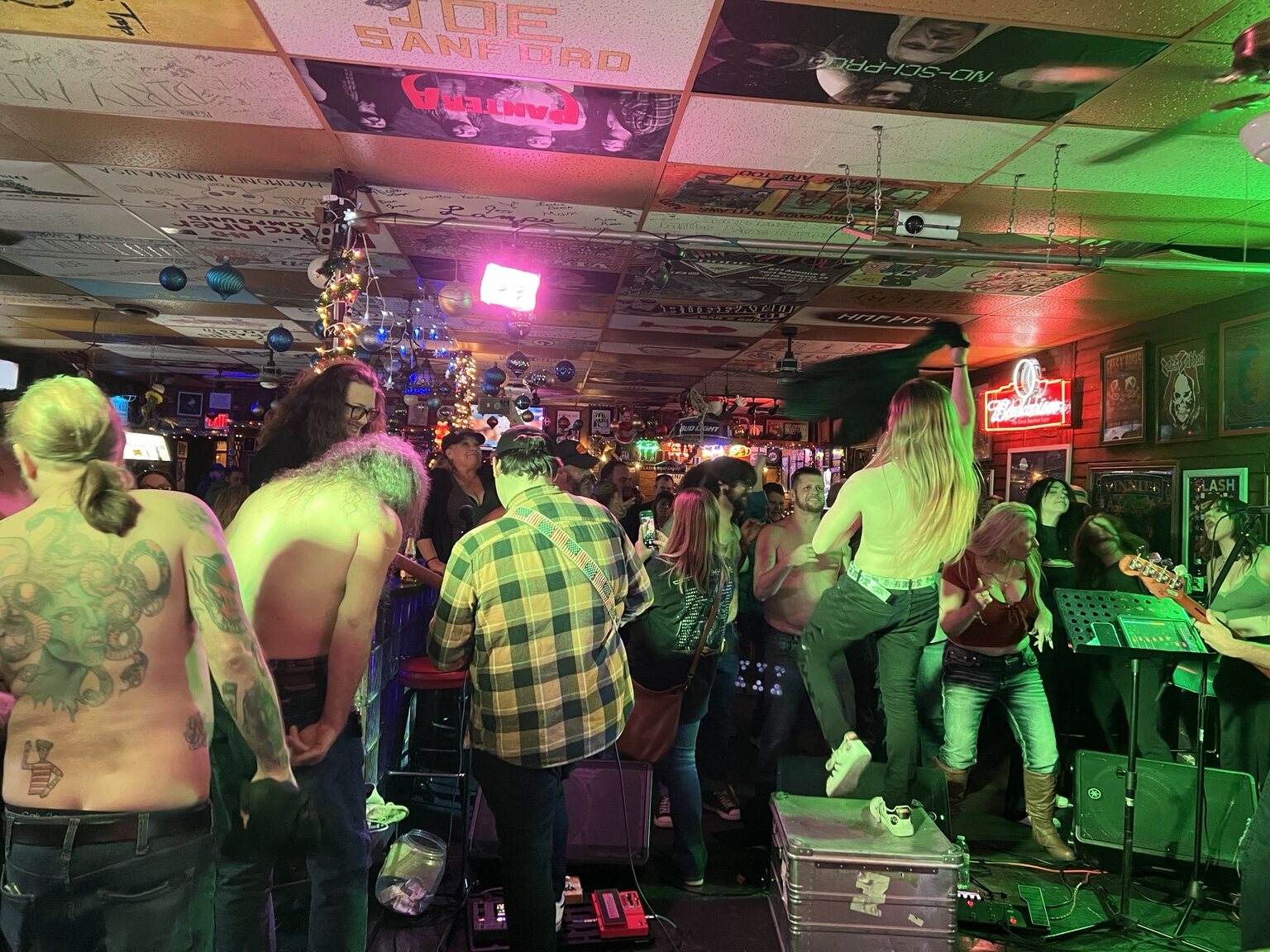 A crowd enjoying live music at Vinnie's