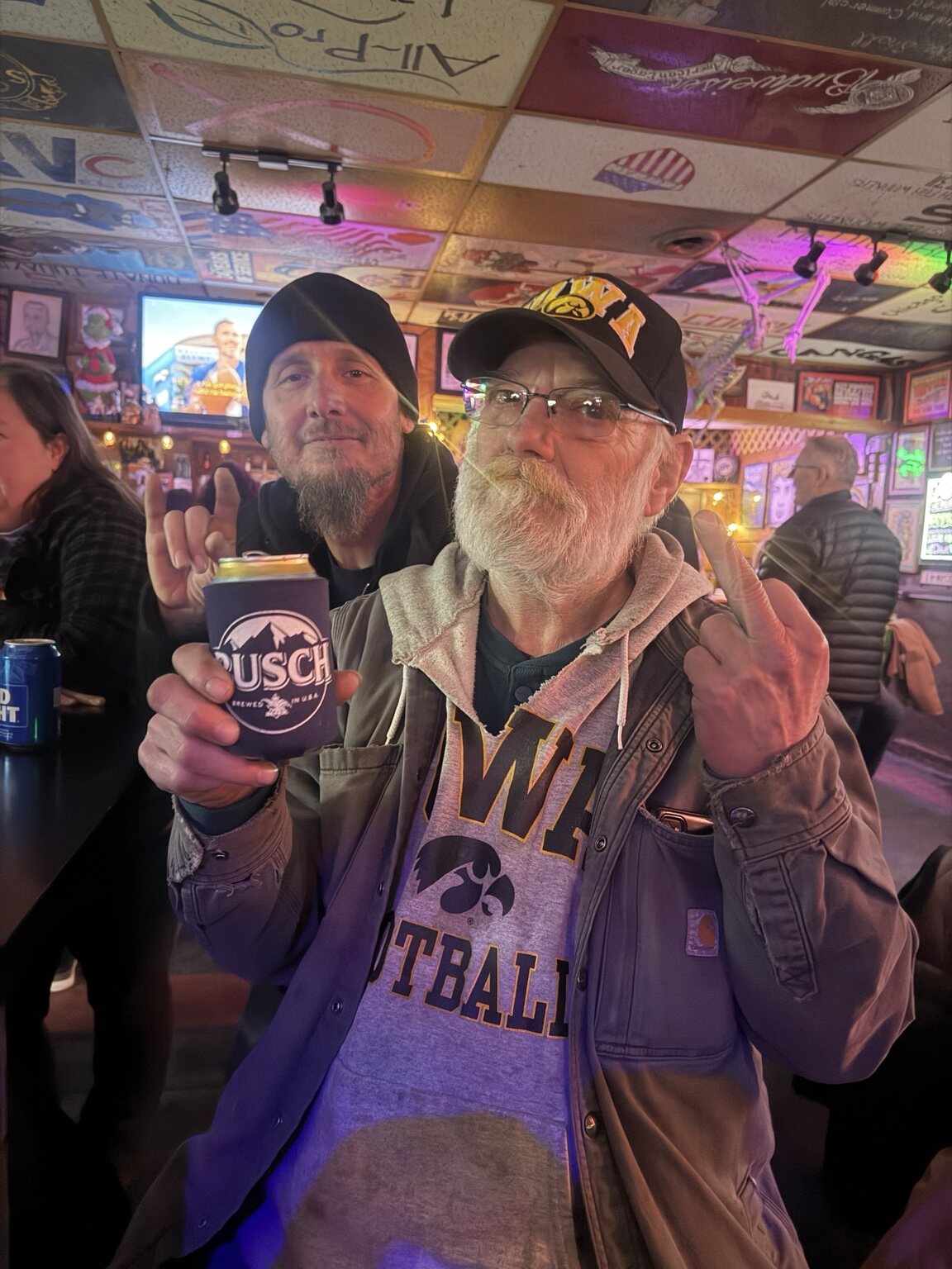 Two longtime friends enjoying a night at Vinnie's